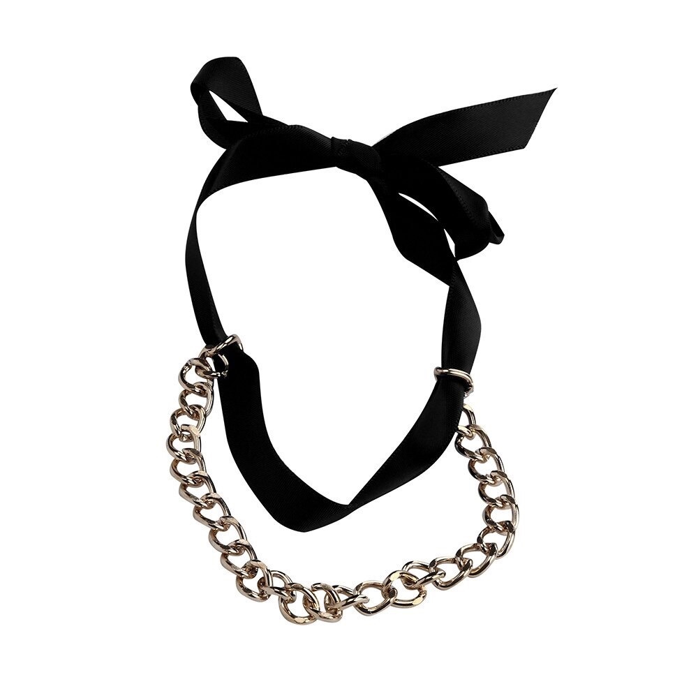 NEW Single (1) Sexy Anklet Satin Ribbon & Adjustable Chunky Gold Chain OS - Picture 3 of 8